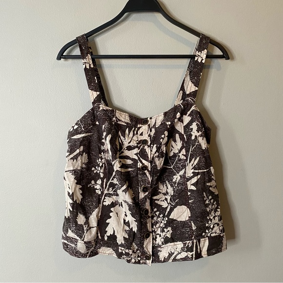 Anthropologie HD in Paris Laurel Tank Linen Cotton Size 12 - Picture 3 of 8